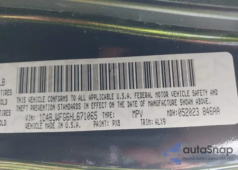 2017 Jeep Wrangler Unlimited Rubicon 4X4 из США, поврежденный, VIN 1C4BJWFG6HL671065